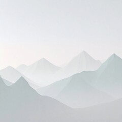 Fototapeta premium Minimal Misty Mountain Landscape Background in Soft Pastel Tones