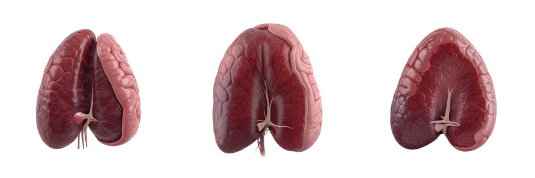 Human spleen isolated on white background, splenic anatomy, lymphatic organ, immune system organ, red pulp, white pulp, human abdominal organ, medical illustration, human organ anatomy, spleen diagram