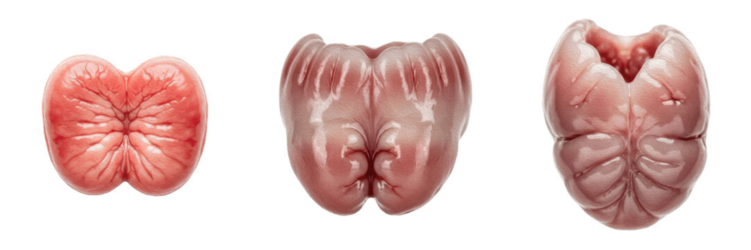 Human tonsils isolated on white background, palatine tonsils, lingual tonsils, pharyngeal tonsils, lymphatic organ, immune system, throat anatomy, medical illustration, human internal organ, tonsil di
