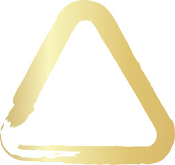 Gold triangle rounded frame. Brush strokes