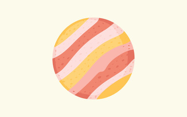 Obraz premium A vibrant vector graphic illustration of a colorful circle with diagonal stripes