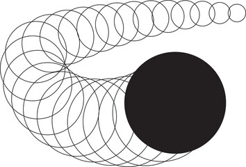 Circles line pattern round frame in concept digital, technology, modern