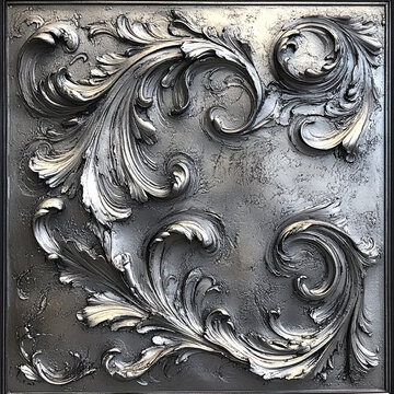 Elegant Baroque Scrollwork with Acanthus Leaves on Metal