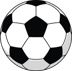 Fototapeta premium Classic black and white soccer ball vector illustration isolated on white background for sports competition football game and athletic design,