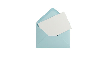 Envelope with blank paper emerging from it on transparent background