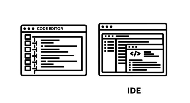 Coding Icons: Code Editor and Integrated Development Environment (IDE)