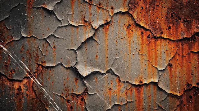 rusted metal texture with peeling paint and corrosion