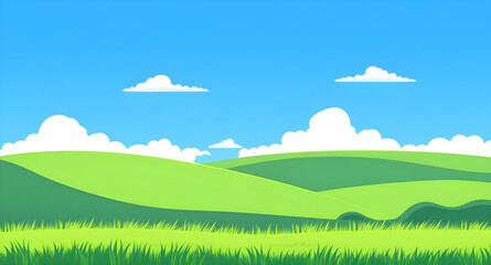meadow, grass, green, field, pasture, plain, nature, landscape, scenery, countryside, rural, outdoor, horizon, farmland, sky, blue, clouds, cloudscape, daylight, sunshine, sunny, bright, fresh, calm, 