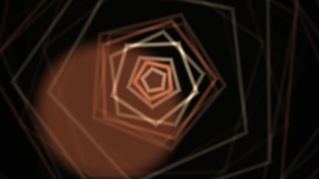 Darkness Tunnel Spiral Pentagon Animation Loop Motion Graphic
