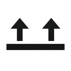 Fototapeta premium Two upward pointing arrows on a horizontal line