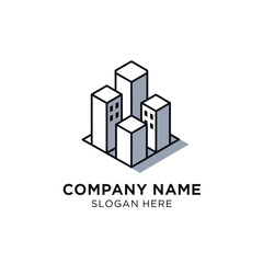 Simple Building Icon Vector Illustration.