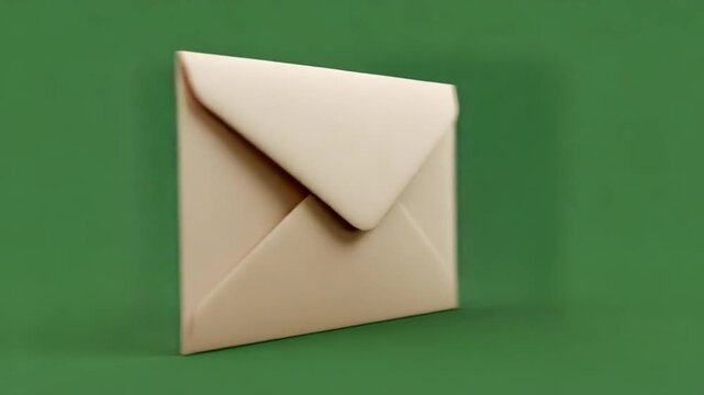 Envelope's Secret: A close-up shot of a pristine envelope, its neutral beige tone against a vibrant background, symbolizing correspondence and the anticipation of new beginnings.
