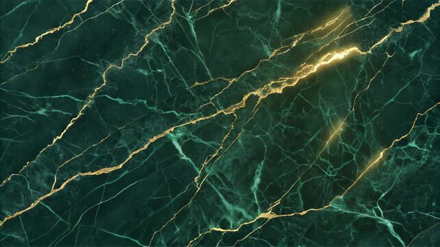 Dark green marble texture gold vein natural stone polished surface elegant luxurious design rich color contrast smooth shiny finish