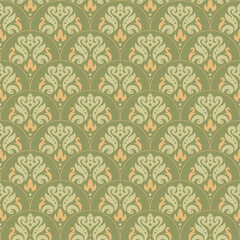 Fototapeta premium Vintage Damask Seamless Pattern