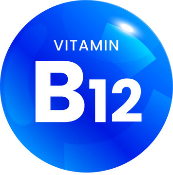 Vitamin B12 Supplement Icon &ndash; Blue Nutrient Capsule Badge