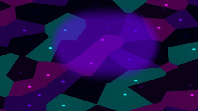 Dark Purple Pink Teal Abstract Voronoi Cells Motion Background Loop