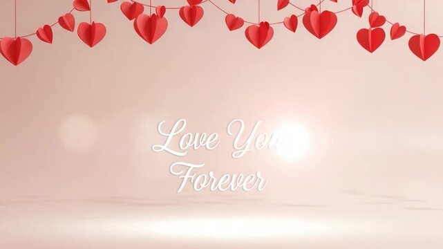 Enduring affection: A romantic declaration of Love You Forever, elegantly framed by paper hearts, evokes a sense of timeless connection and devotion.