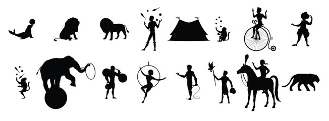 circus or chapiteau black silhouettes © Vigs