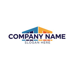 Company Logo Template with Building Icon.