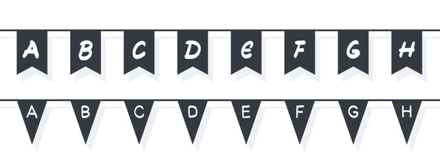 Garland of flags. Flags on a rope. Flag icons templates. Vector illustration © Vigs