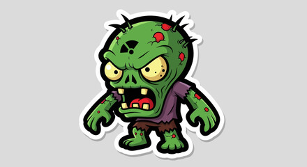 Obraz premium Cartoon Zombie Character Illustration.
