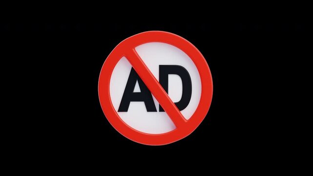 3D Animation of No AD sign