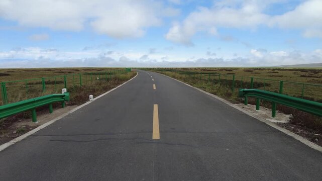 Northwest Highway Through Plains - Empty Road Perspective