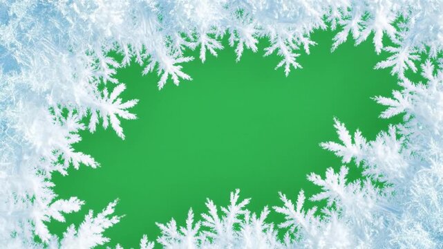 Observing Winter Frost Framing a Bright Green Center