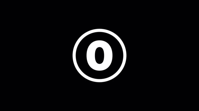 Five second timer intro with circular graphic overlay with alpha channel. 4k video