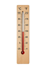 Wooden Thermometer with Celsius and Fahrenheit Scales