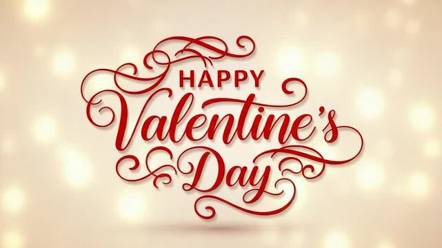 Valentine's Day Greeting: Festive typography with elegant script celebrates the day of love. Expressing sentiments of affection and romance, the design is perfect for heartfelt greetings.