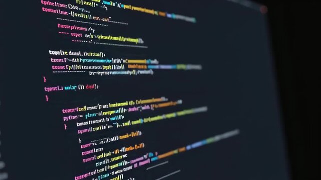 Close-up of Colorful Programming Code on Computer Screen Dark Mode