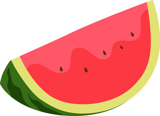 Fresh watermelon slice vector illustration