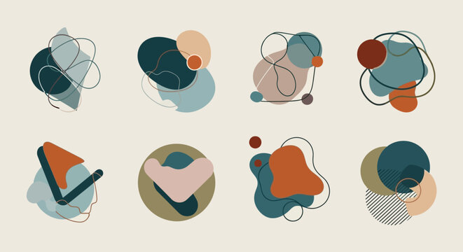 Abstract organic shapes collection, modern design