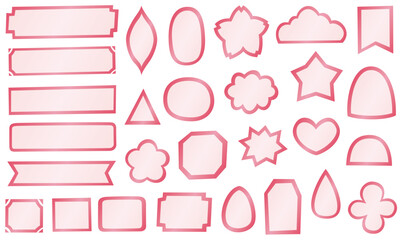 手描き風の可愛いグラデーションフレームセット