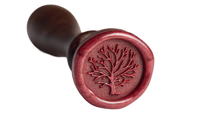 Hand pressed wax seal with winter symbol background isolated on a Transparent background, PNG file.