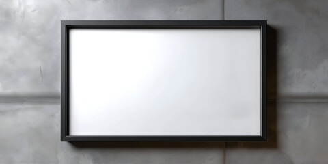 Obraz premium A minimalist black frame with a blank background, perfect for adding personal artwork or messages. Ideal for modern decor.