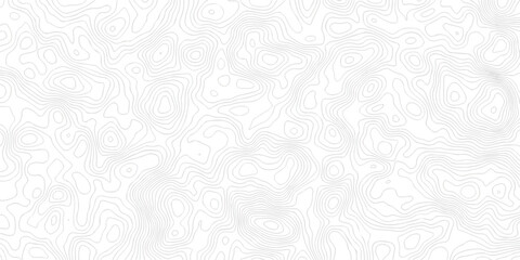Geography landscape Topo contour map on white background, Topographic contour lines. Seamless pattern with lines Topographic map. Geographic mountain relief diagram line wave carve pattern. © jr graphics