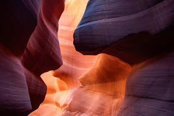 amazing light show in Antelope canyon, USA