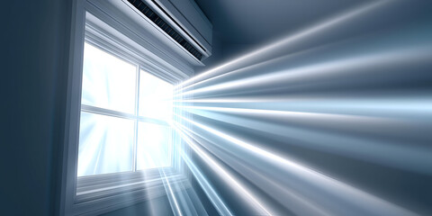 Obraz premium A ray of light streams through a window, illuminating the room and creating a serene atmosphere that enhances daily living.