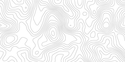   Geography landscape Topo contour map on white background, Topographic contour lines. Seamless pattern with lines Topographic map. Geographic mountain relief diagram line wave carve pattern. © jr graphics