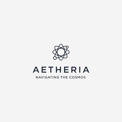Aetheria Logo Navigating Cosmos Simple Design.