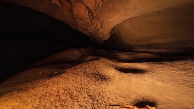Caving in Hummingbird Tunnel Cave Dolly Into Darkness - Action Camera Simi Valley California USA