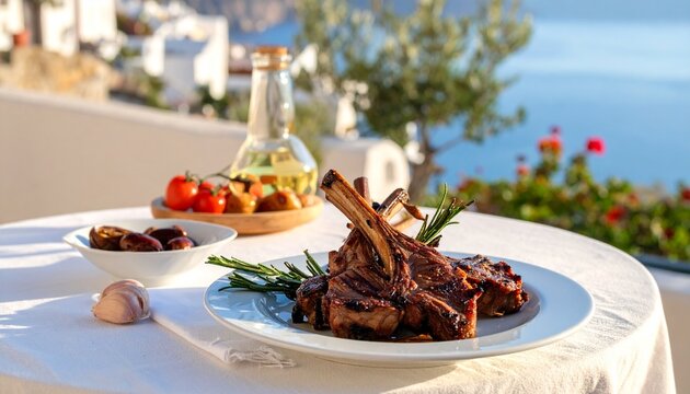 gegrilltes Lammfleisch mit rosmarin