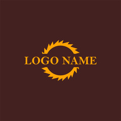 Obraz premium saw blade logo design, symbol, icon, vector, industry, vintage, wood sawing logo, carpentry,icon,abstrack
