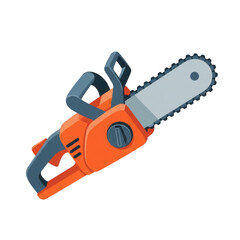 Naklejka premium Orange chainsaw with blue handles