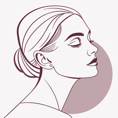 Chic Woman Line Art 1