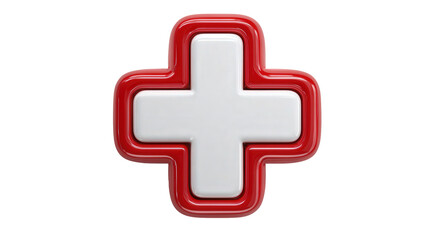 Fototapeta premium medical cross symbol object minimal background isolated on a Transparent background, PNG file.
