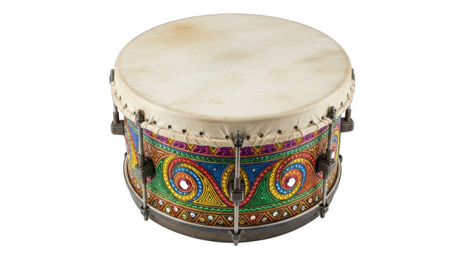Vibrant Decorated Darbuka Drum With Intricate Patterns