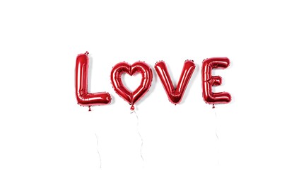 Fototapeta premium love balloons arranged on white background elegantly